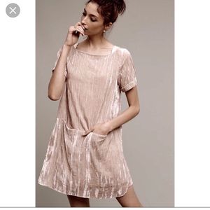 Anthropologie Floreat Crushed Velvet Shift Dress